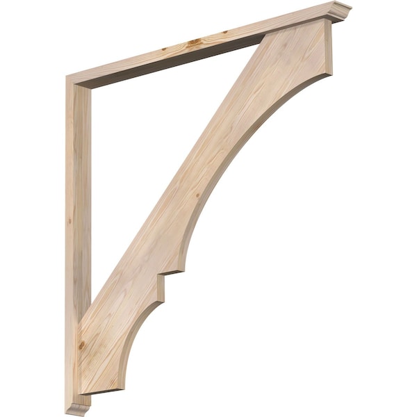 Ekena Millwork Balboa Traditional Smooth Bracket w/ Offset Brace, Douglas Fir, 3 1/2"W x 46"D x 46"H BKT0402X46X46BOA01SDF - main